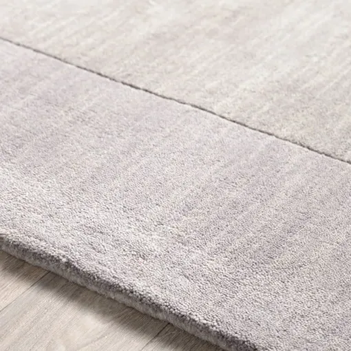 Norah Runner Border Wool Rug - Grey