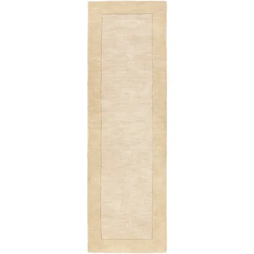Norah Runner Solid Rug with Border - Cream, Wool