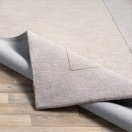 Norah Small Border Wool Rug - Grey