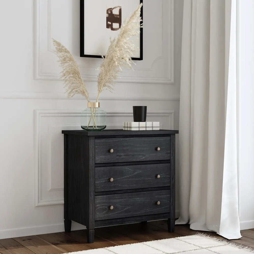 Nori Bachelor Chest - Black, Wood