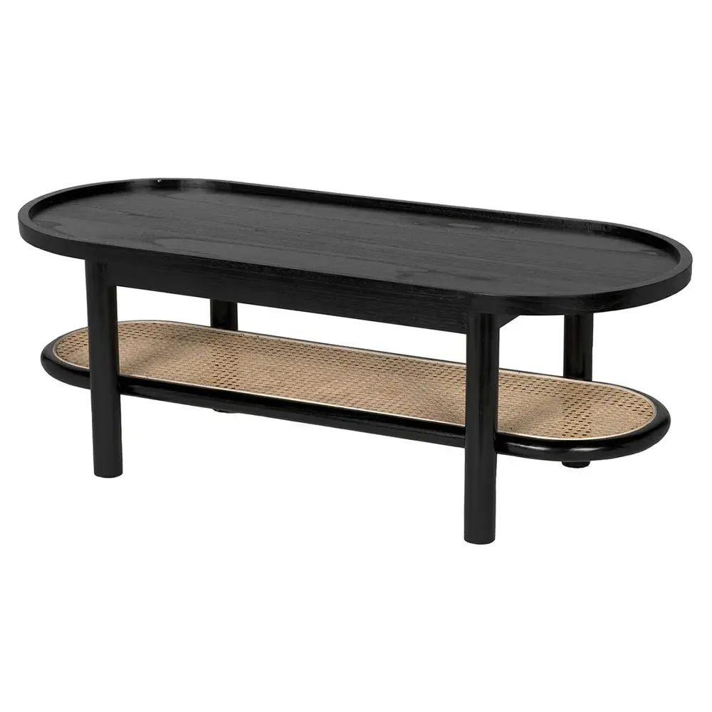 Noriel Oval 2 Tier Coffee Table - Black, Wood