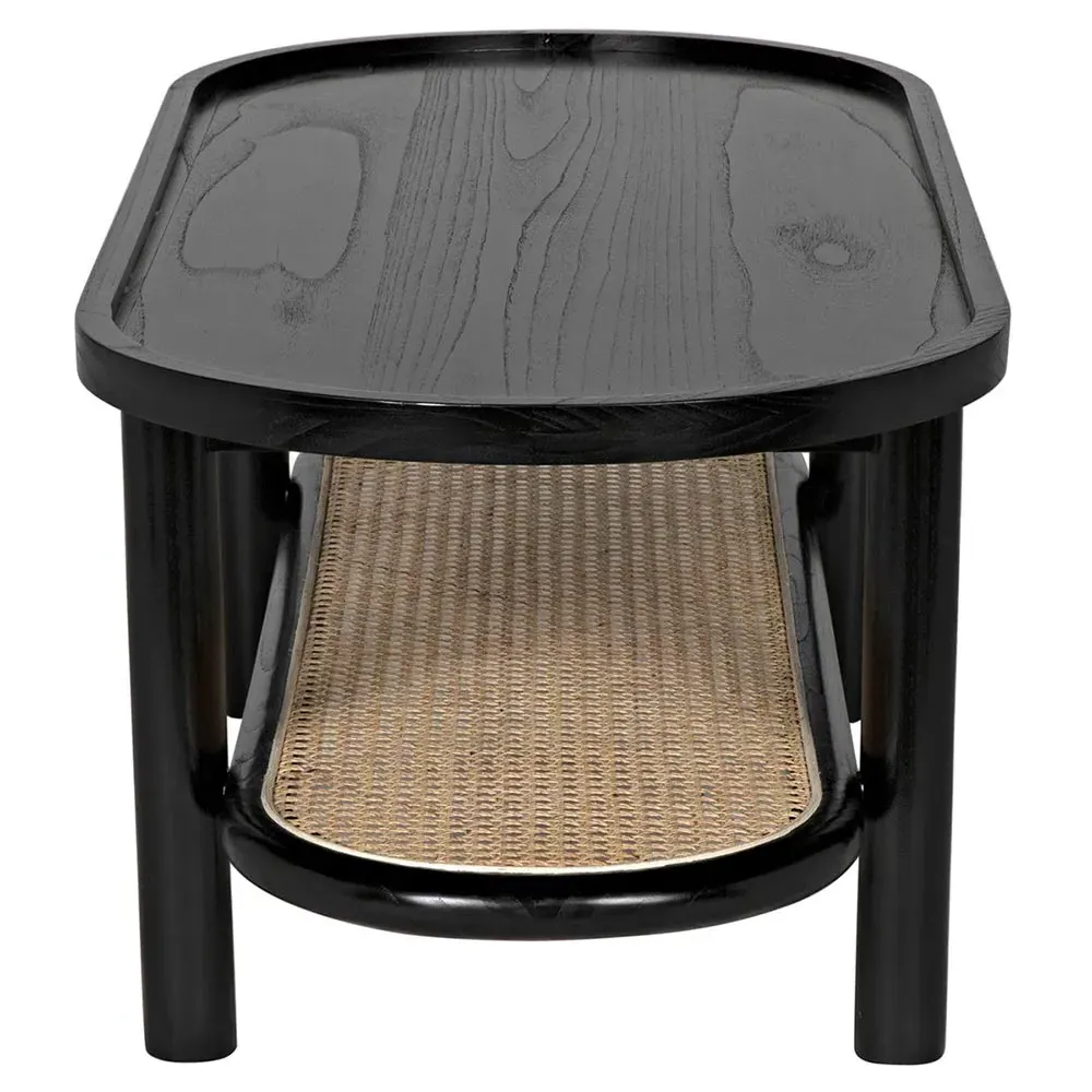 Noriel Oval 2 Tier Coffee Table - Black, Wood