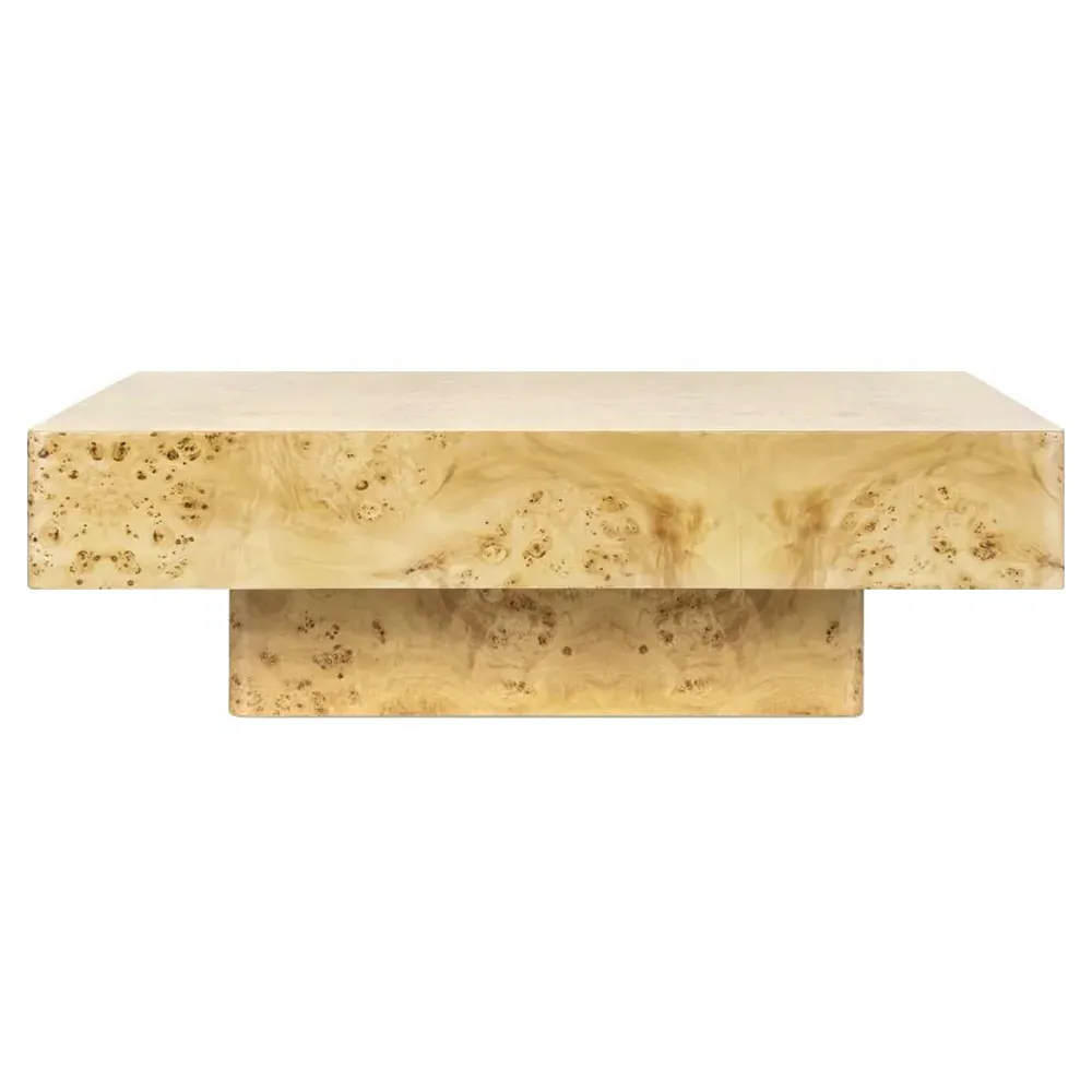 Norma Square Coffee Table - Brown, Burl Wood image