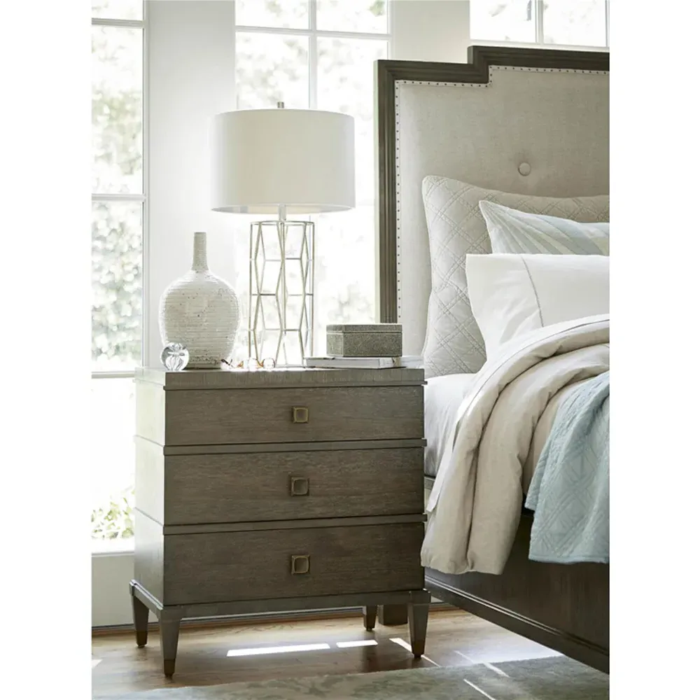 Norman 3 Drawer Nightstand - Brown, Oak