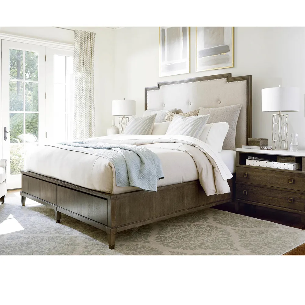 Norman Stone Top Nightstand - Brown, Wood