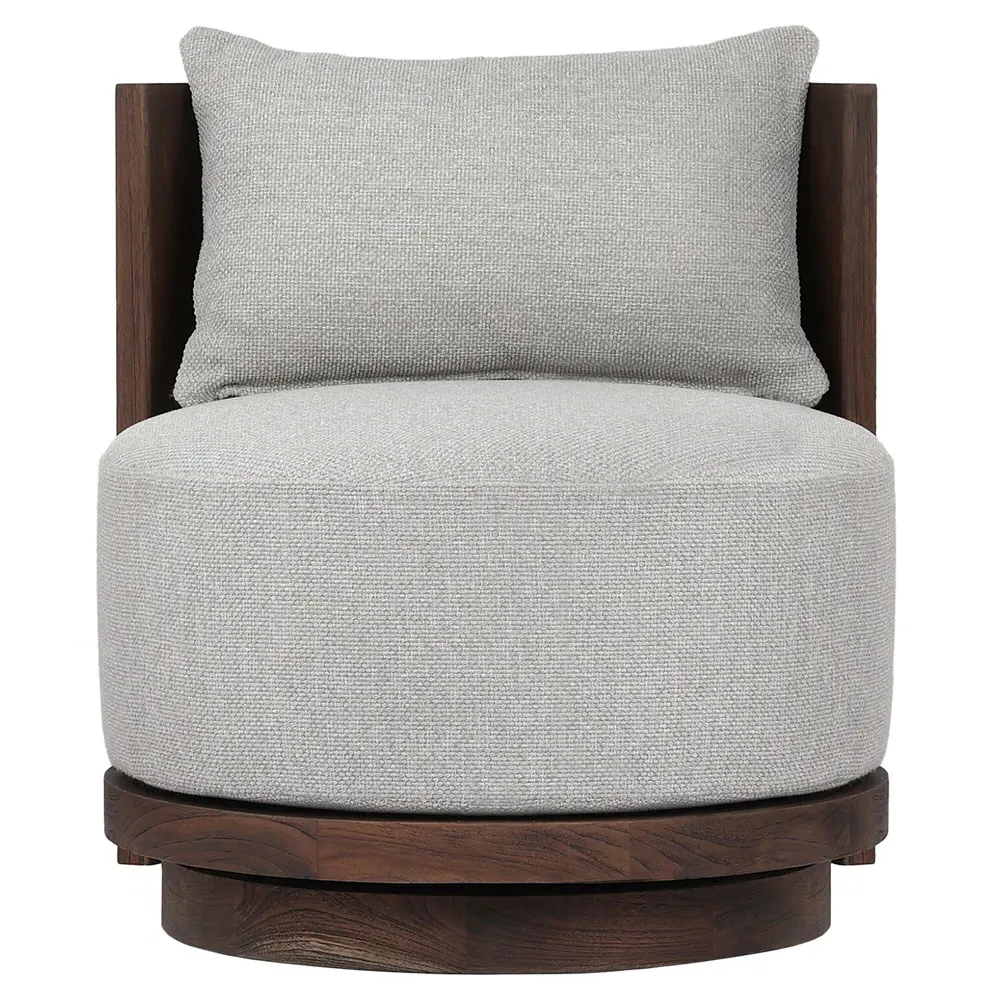 Norman Swivel Lounge Chair - Grey, Teak image
