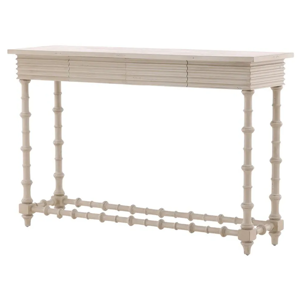 Normandie Rectangular Console Table - Cream, Mahogany
