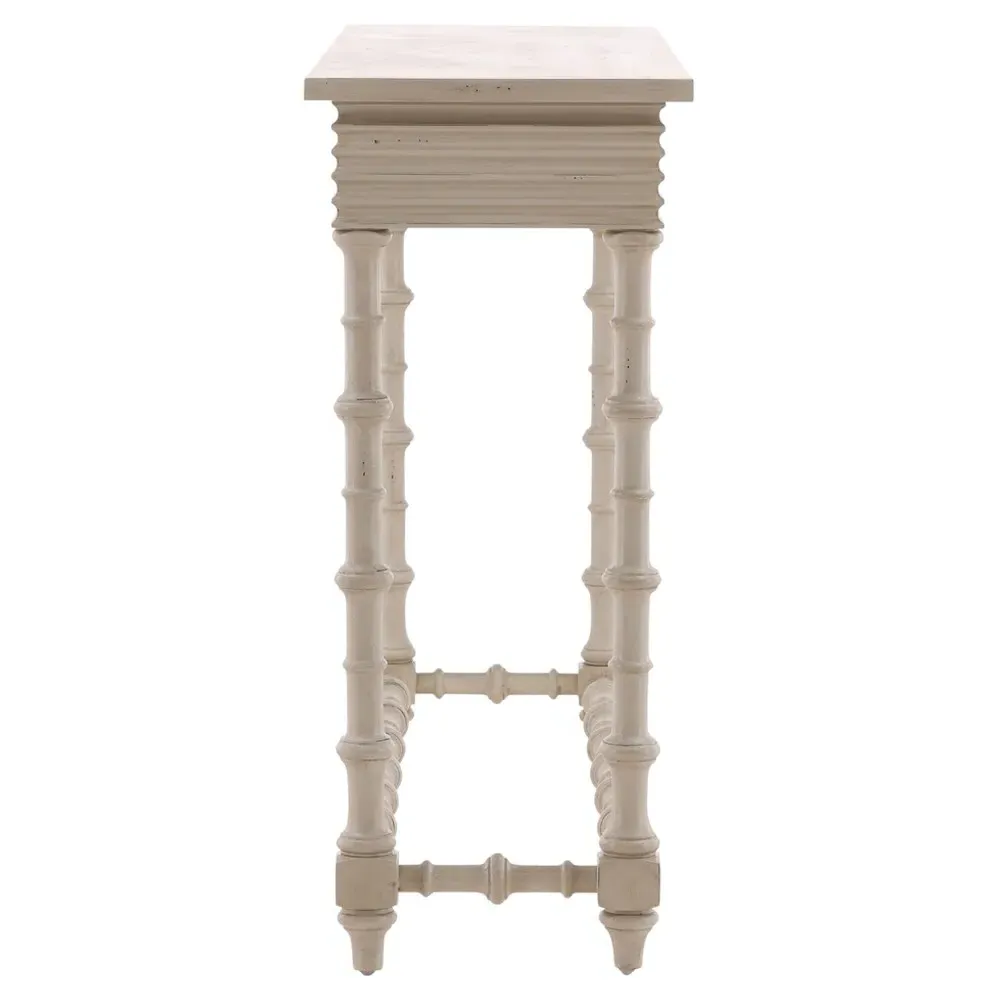Normandie Rectangular Console Table - Cream, Mahogany