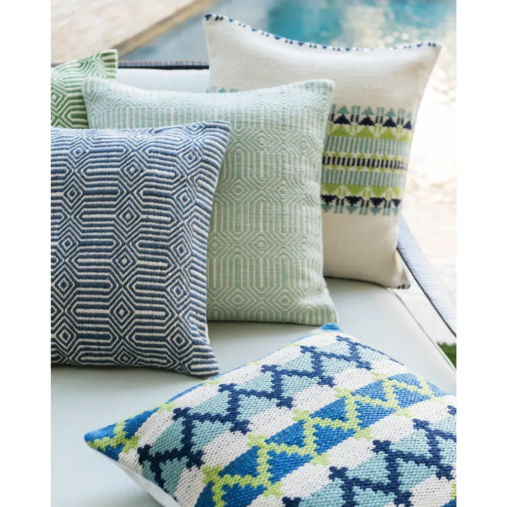 Norric 22x22 Throw Pillow Indoor Outdoor - Blue, Polyester