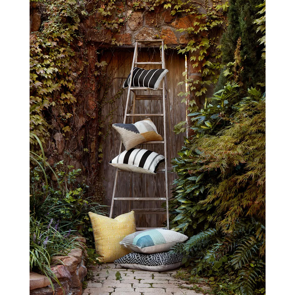 Norric 22x22 Throw Pillow Indoor Outdoor - Yellow, Polyester