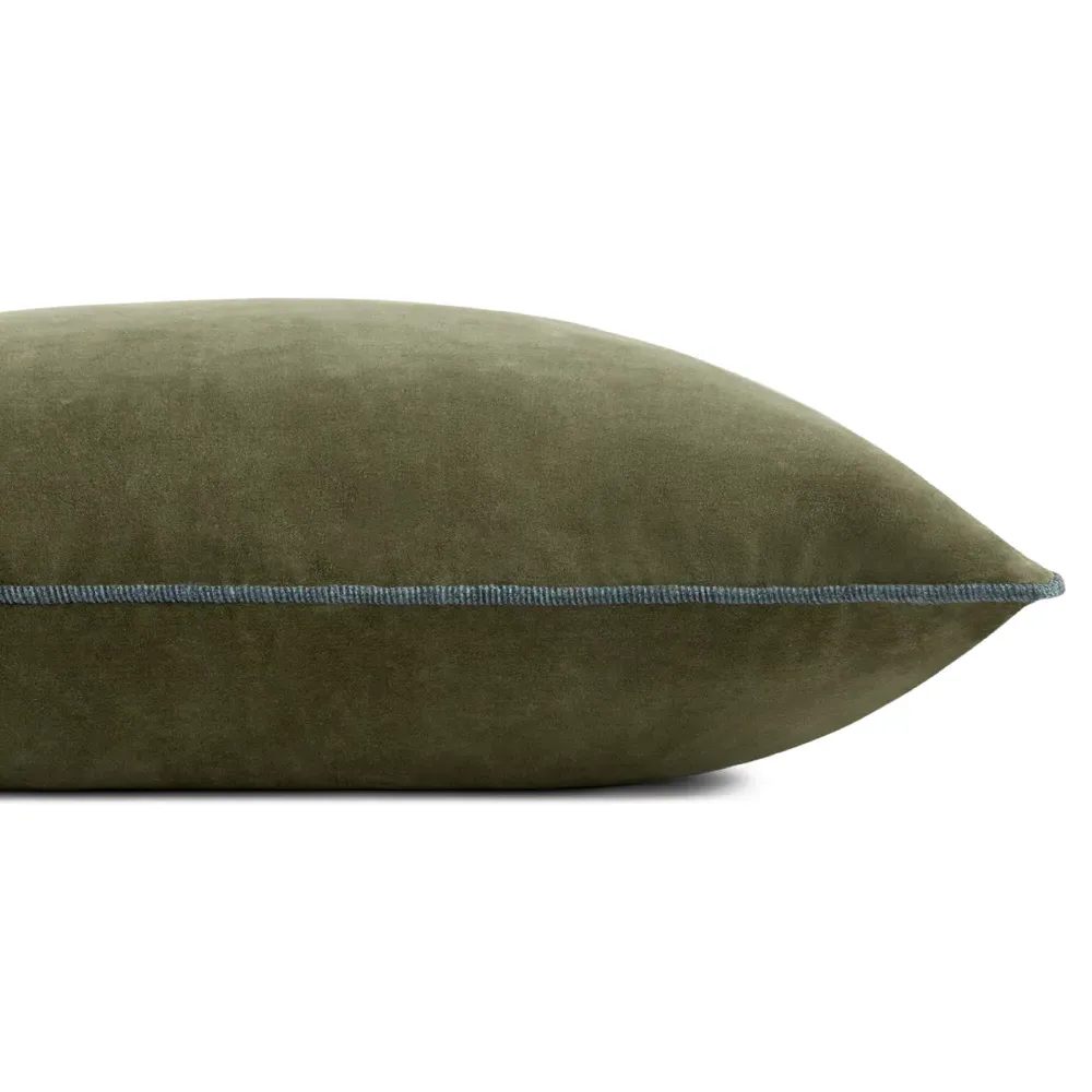 Norwen Lumbar Pillow - Green, Cotton