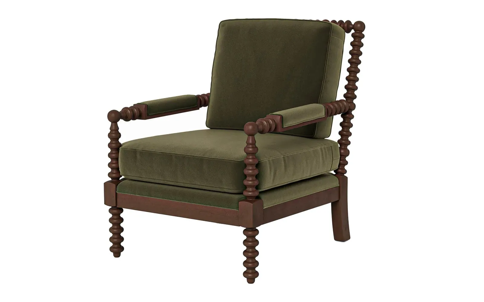 Nottingham Chair - Boxwood Green, Performance Velvet