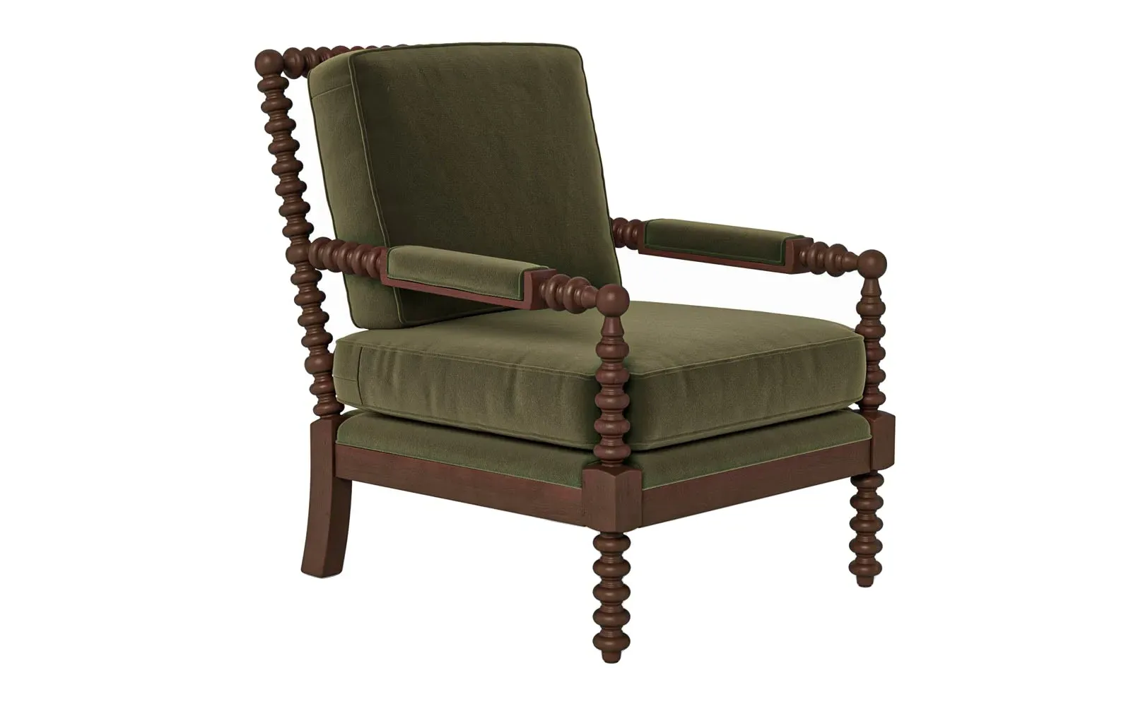 Nottingham Chair - Boxwood Green, Performance Velvet