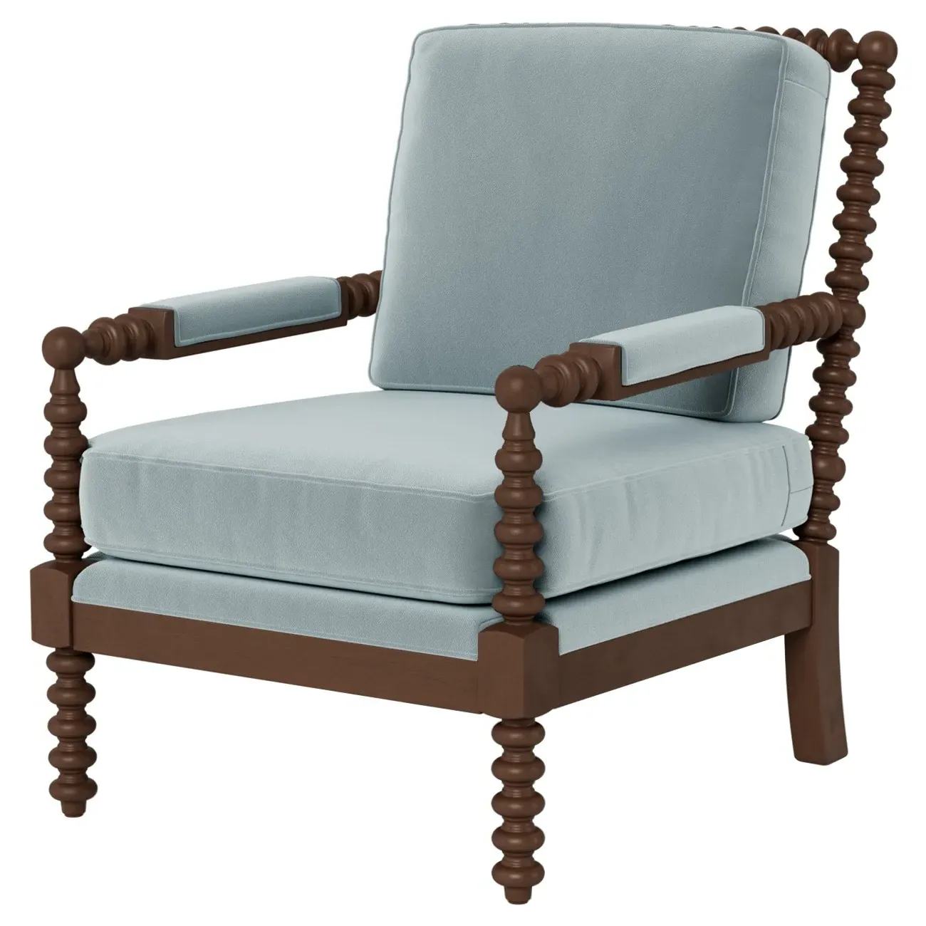 Nottingham Chair - Saltwater Blue, Performance Velvet