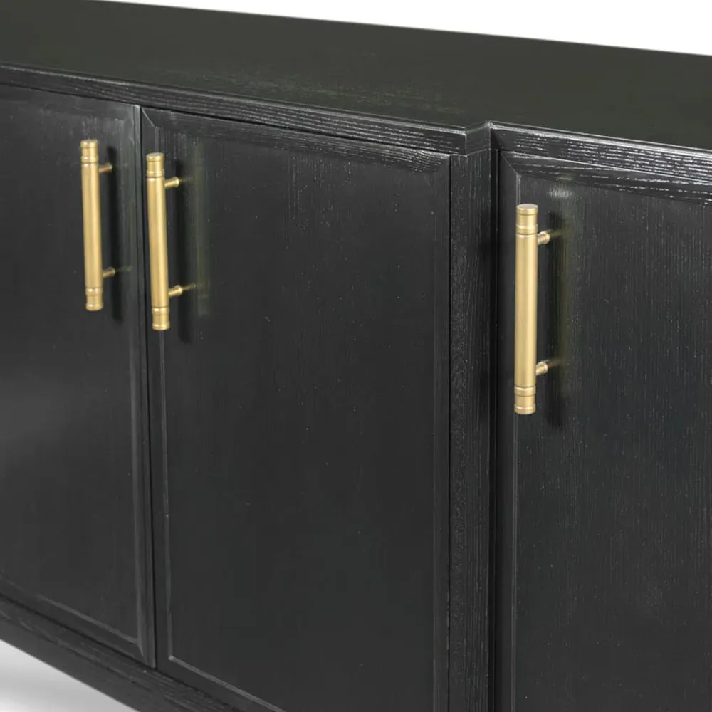 Nova 4 Door Sideboard Buffet - Black, Ash Wood