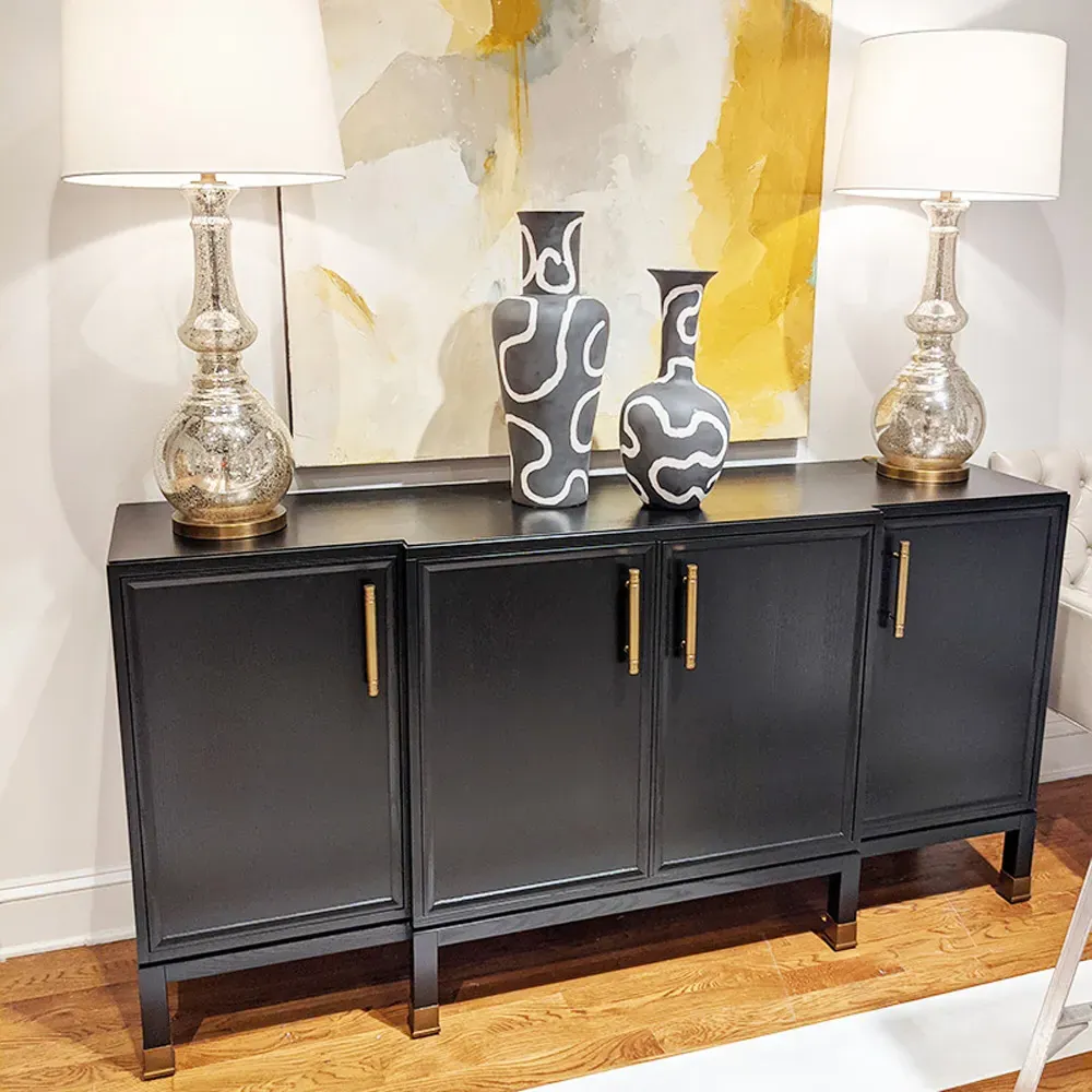 Nova 4 Door Sideboard Buffet - Black, Ash Wood
