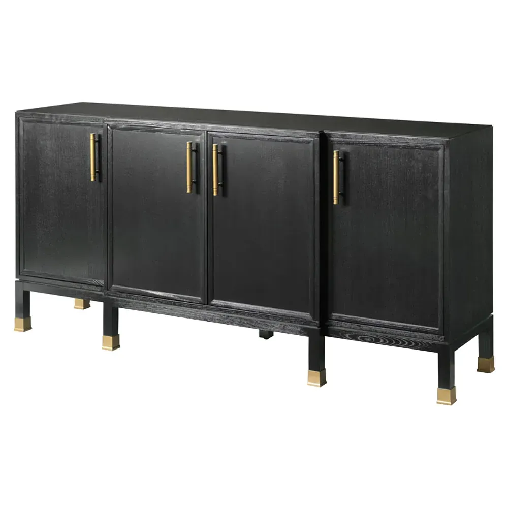 Nova 4 Door Sideboard Buffet - Black, Ash Wood image
