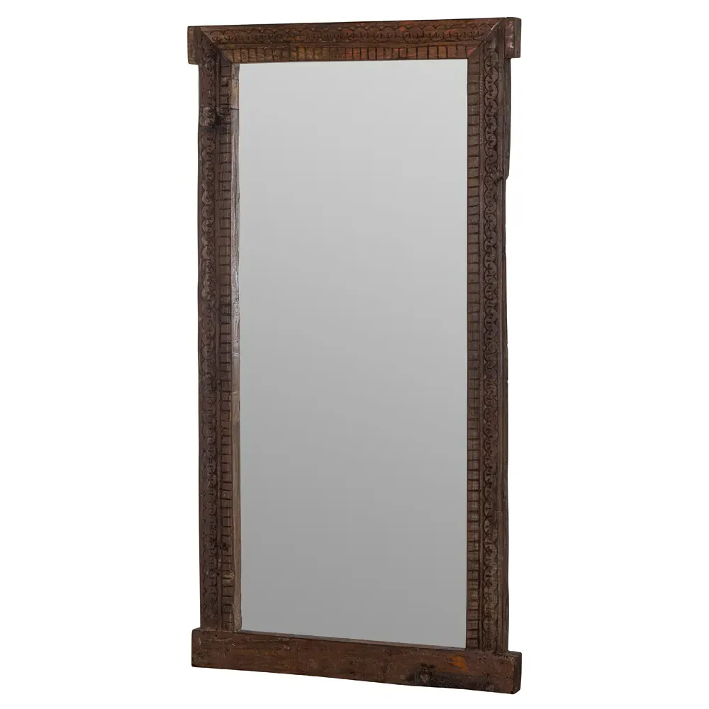 Nova Rectangular Floor Mirror - Brown, Mango Wood