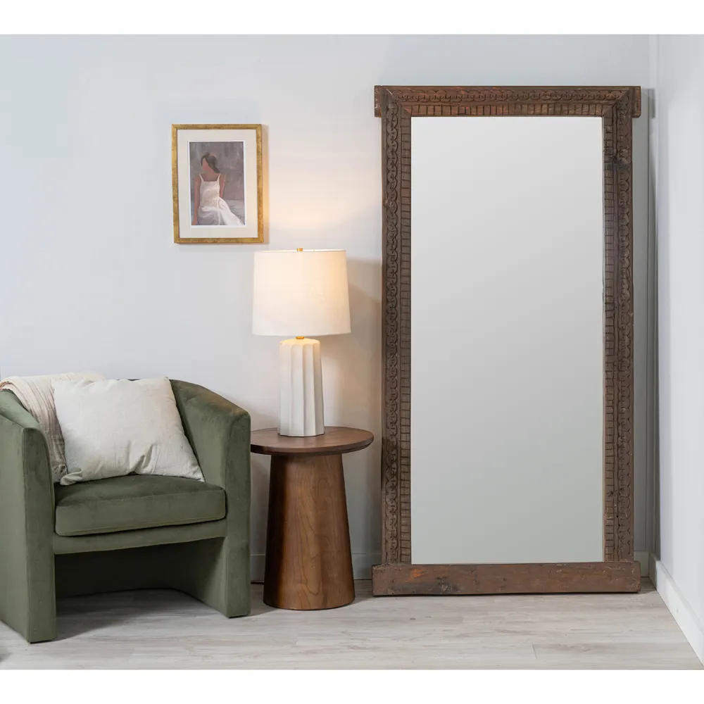 Nova Rectangular Floor Mirror - Brown, Mango Wood