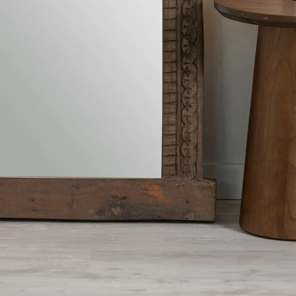 Nova Rectangular Floor Mirror - Brown, Mango Wood