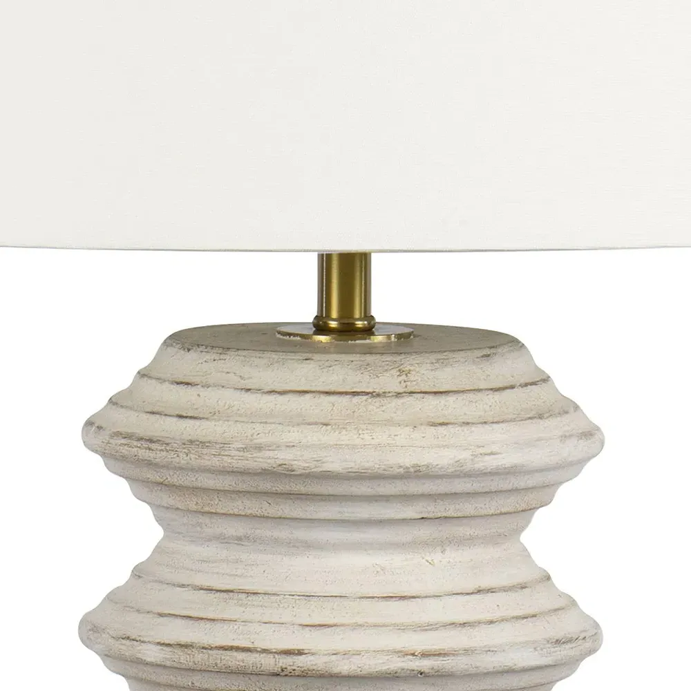 Nova Table Lamp - White, Wood