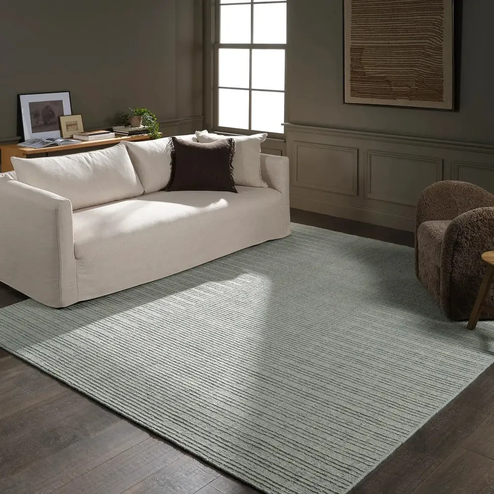 Novalie Solid Rug - Light Green, Wool