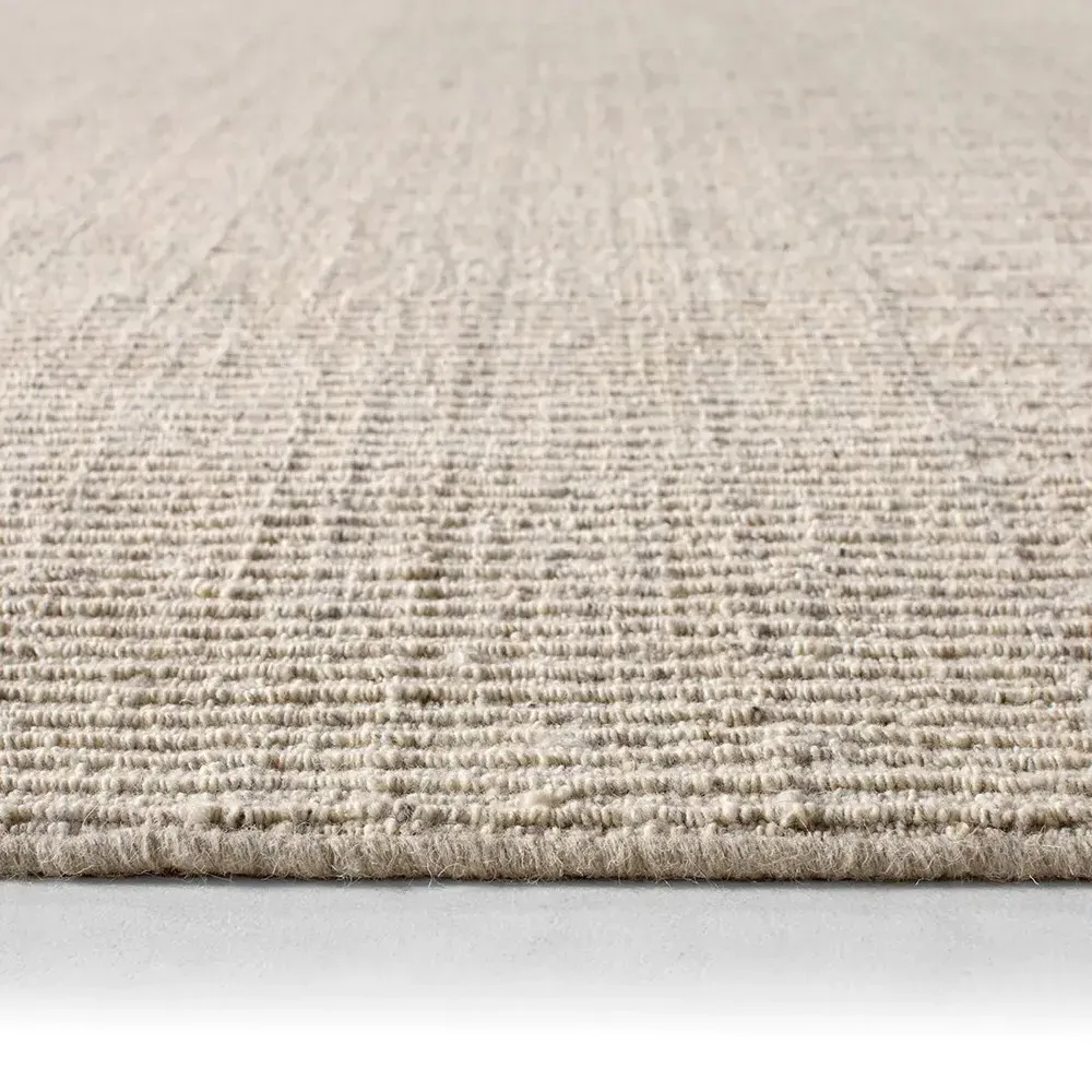 Novalie Solid Rug Sample - Beige, Wool