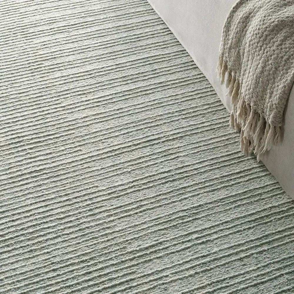 Novalie Solid Rug Sample - Light Green, Wool