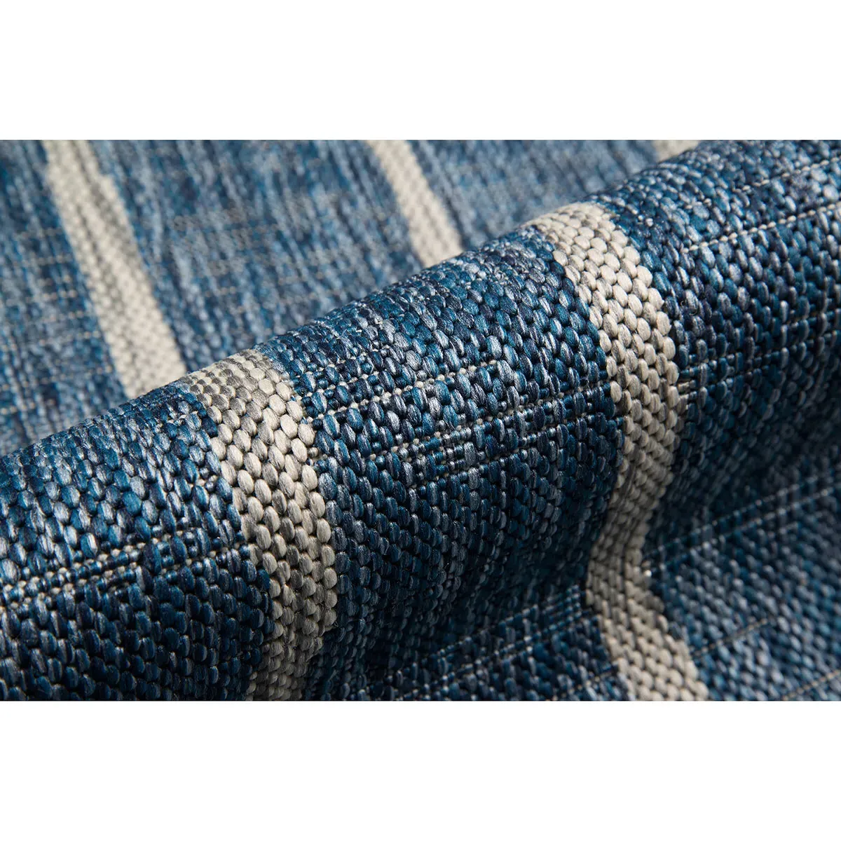 Novo Blue Lines Indoor Outdoor Rug - Blue, Polypropylene