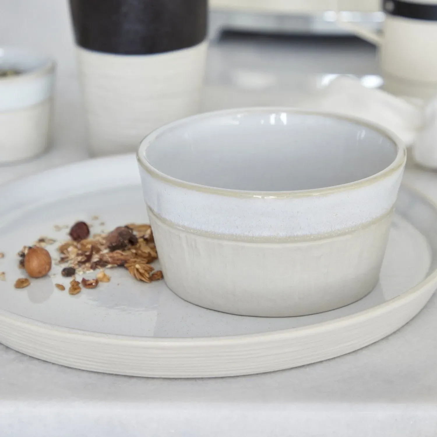 Nótos Dune Path Stoneware Salad Plate Set of 4 - Beige