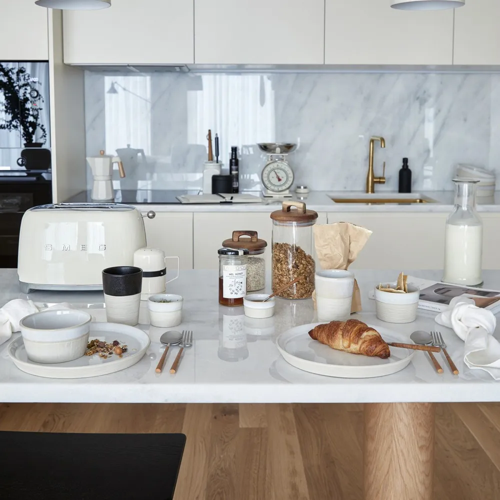 Nótos Dune Path Stoneware Salad Plate Set of 4 - Beige