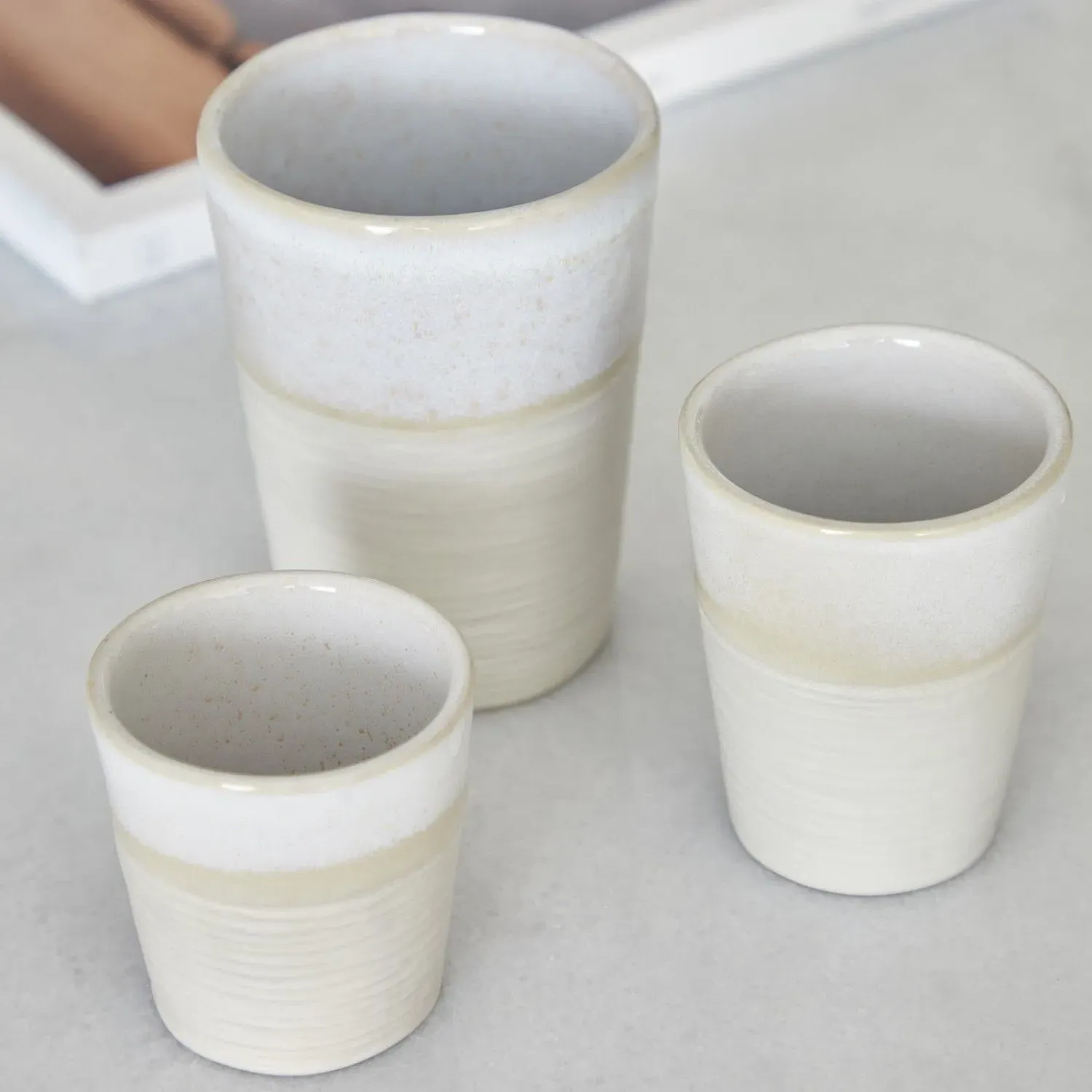 Nótos Dune Path Stoneware Tumbler Set of 4 - Beige