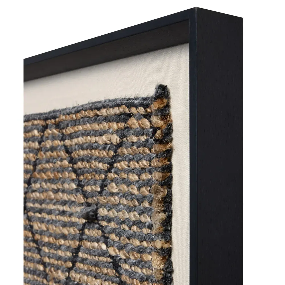Nuit Framed Wall Art - Dark Grey, Textile