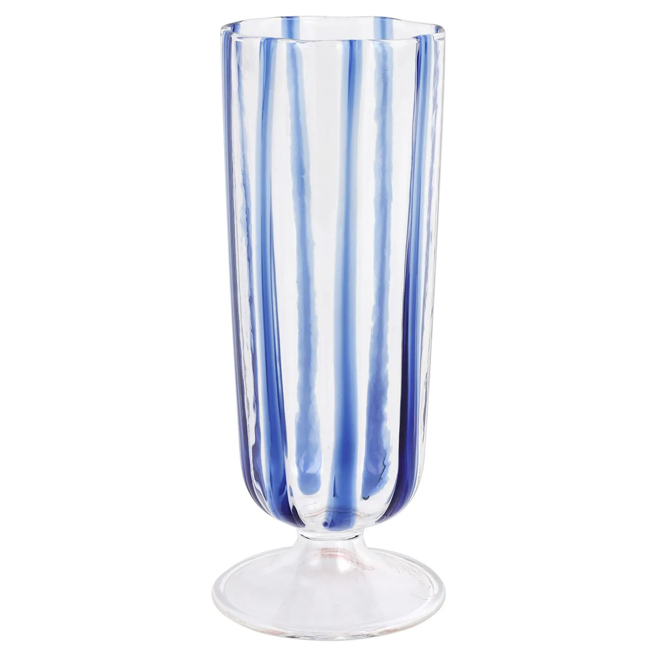 Nuovo Stripe Champagne Glass - Blue, Glass image