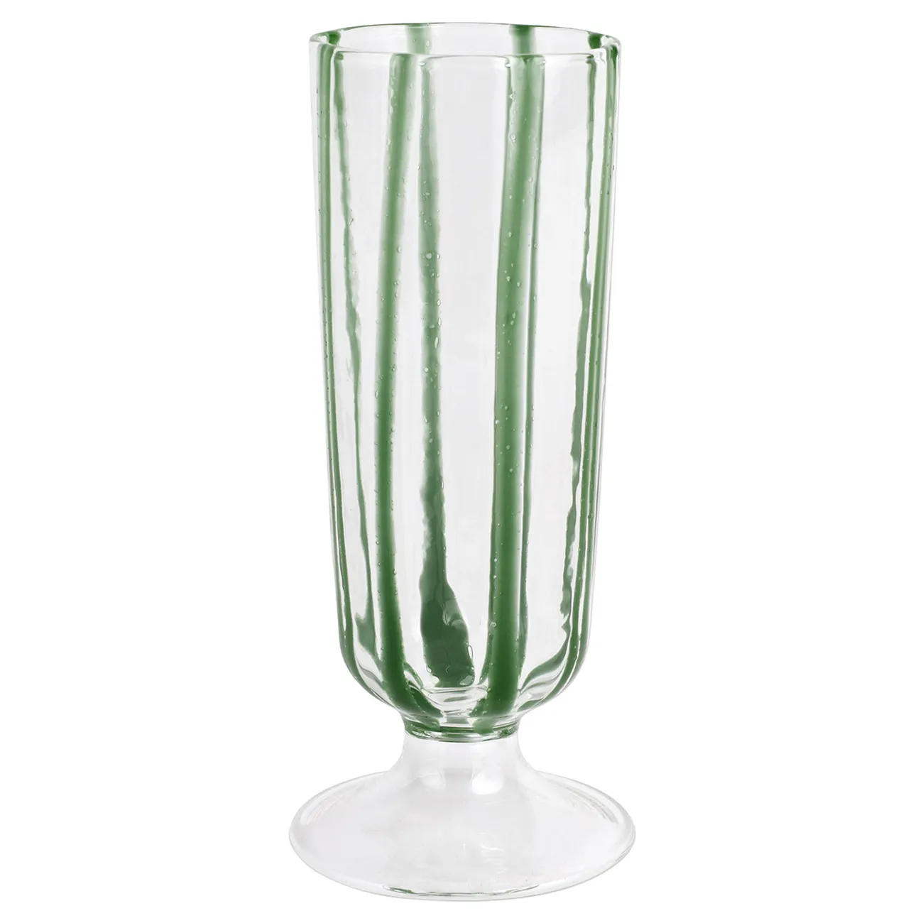 Nuovo Stripe Champagne Glass - Green, Glass