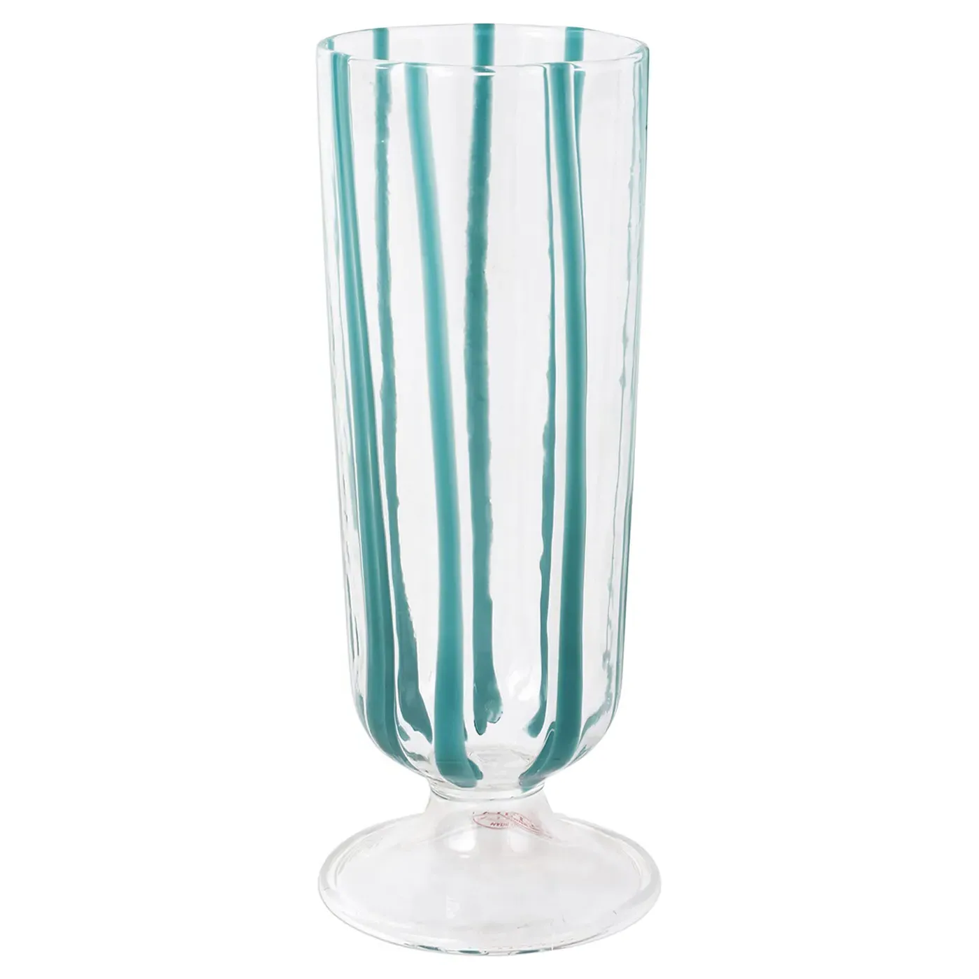 Nuovo Stripe Champagne Glass - Teal, Glass