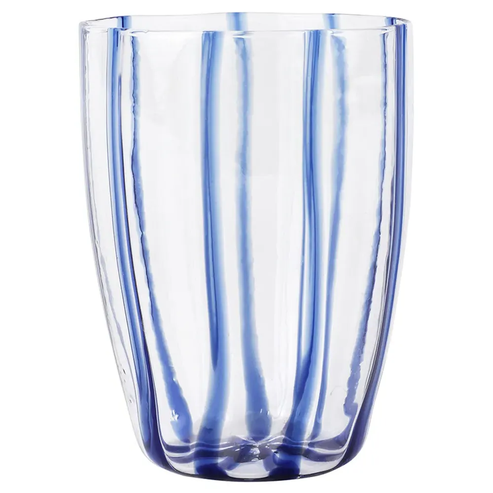 Nuovo Stripe Glass Tumbler - Blue image