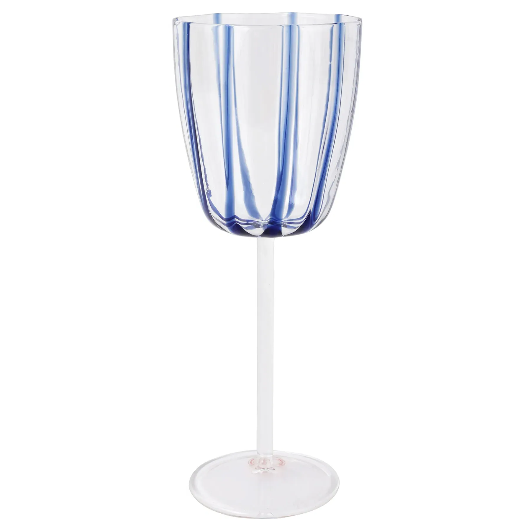 Nuovo Stripe Wine Glass - Blue