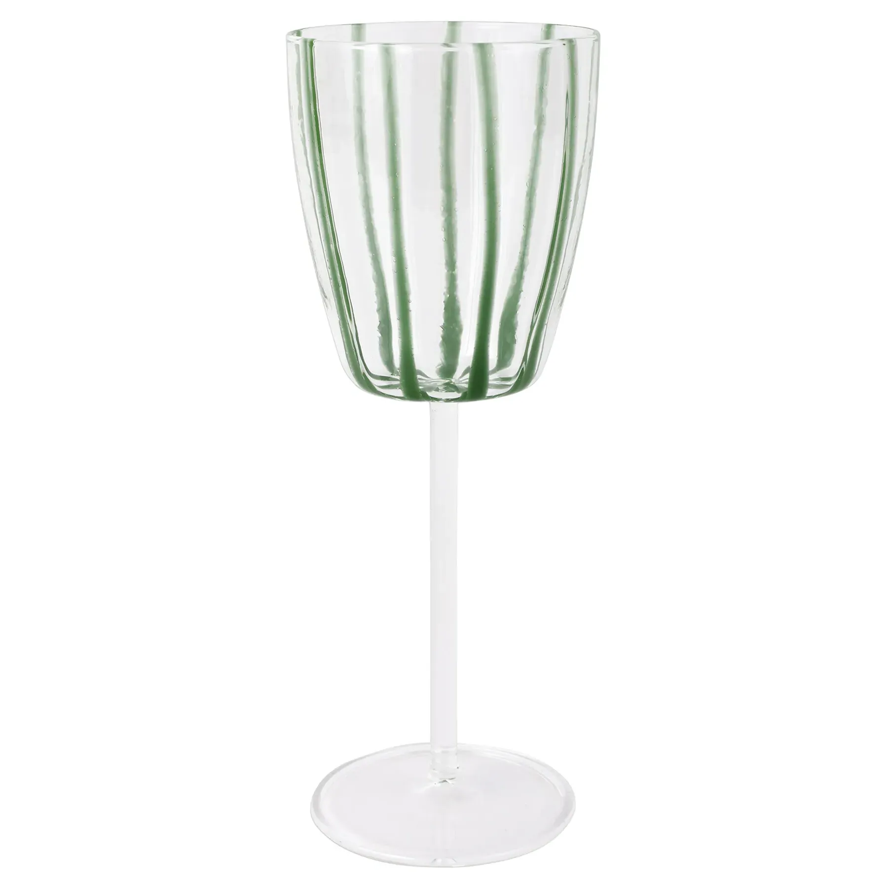 Nuovo Stripe Wine Glass - Green