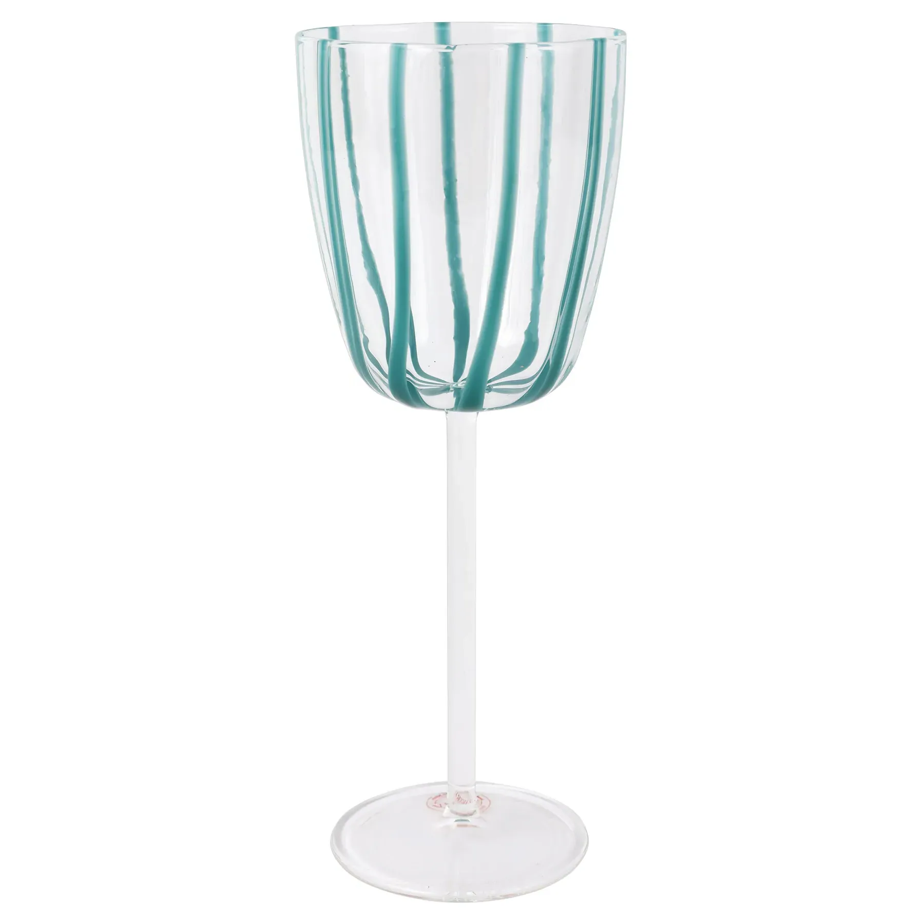 Nuovo Stripe Wine Glass - Teal