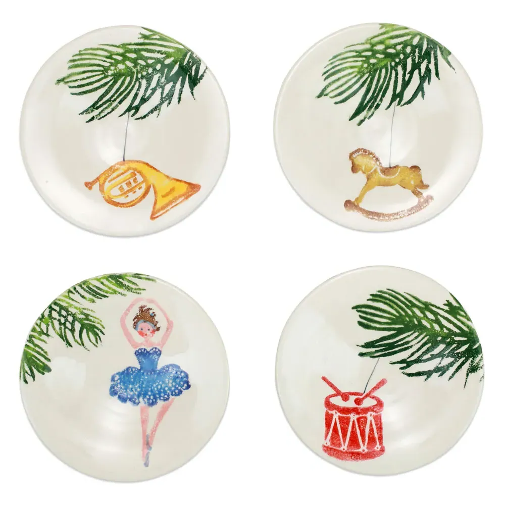 Nutcrackers Canape Plates Set of 4 - Multicolor, Earthenware