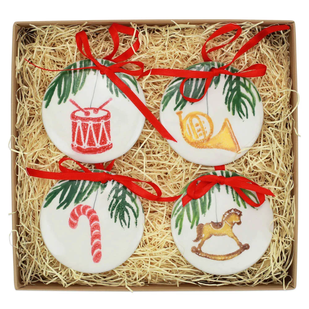 Nutcrackers Decorative Ornaments Set of 4 - Multicolor, Earthenware