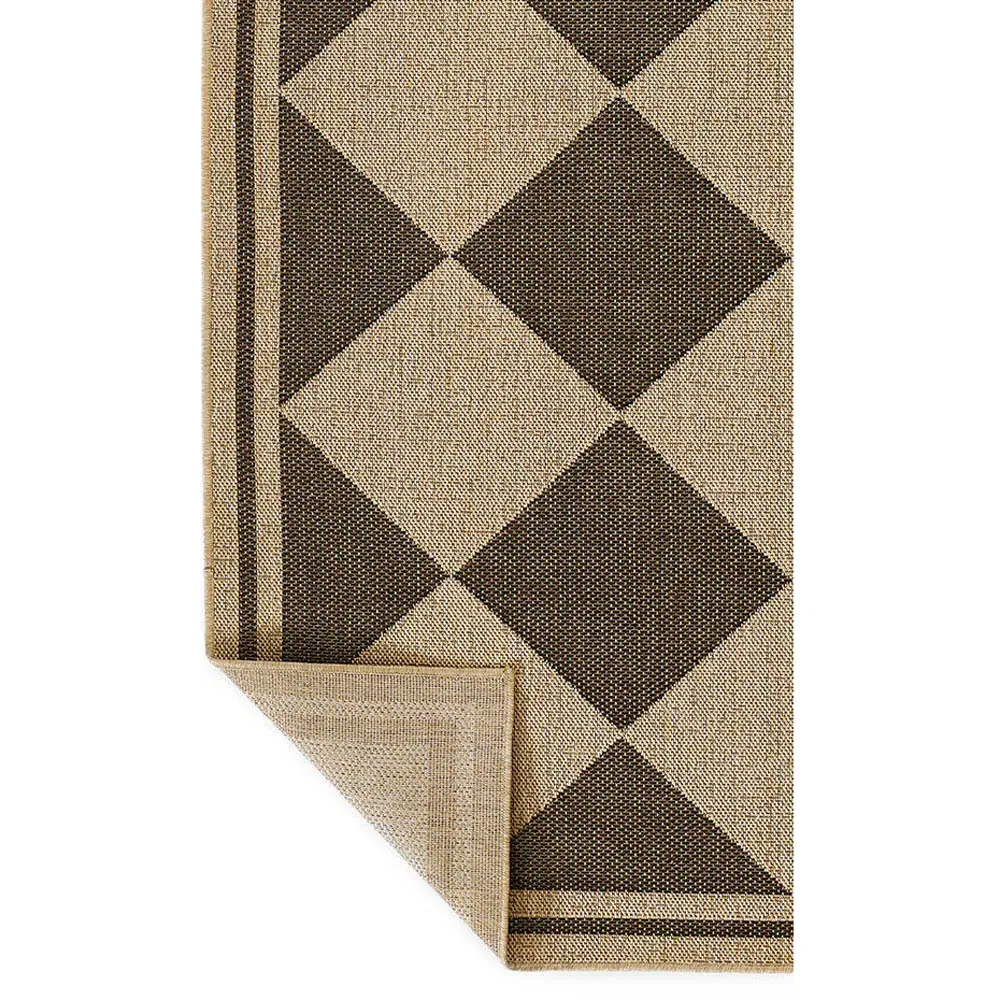 Nyla Diamond Patterned Indoor Outdoor Rug - Black, Polypropylene