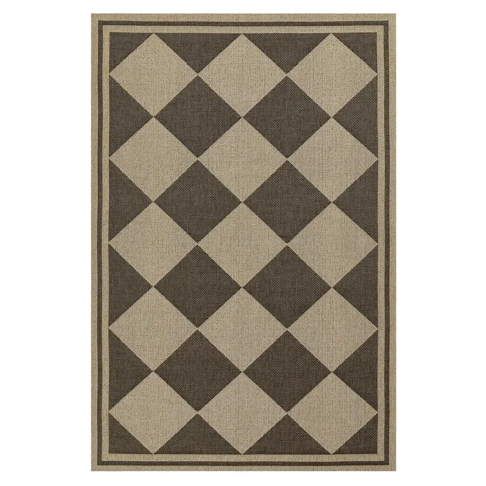 Nyla Diamond Patterned Indoor Outdoor Rug - Black, Polypropylene