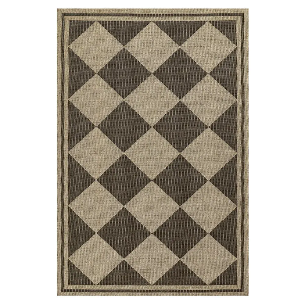 Nyla Diamond Patterned Indoor Outdoor Rug - Black, Polypropylene image