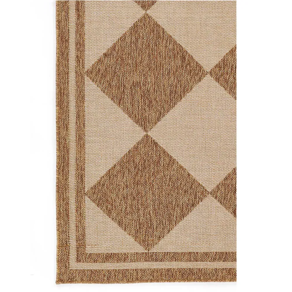 Nyla Diamond Patterned Indoor Outdoor Rug - Natural, Polypropylene