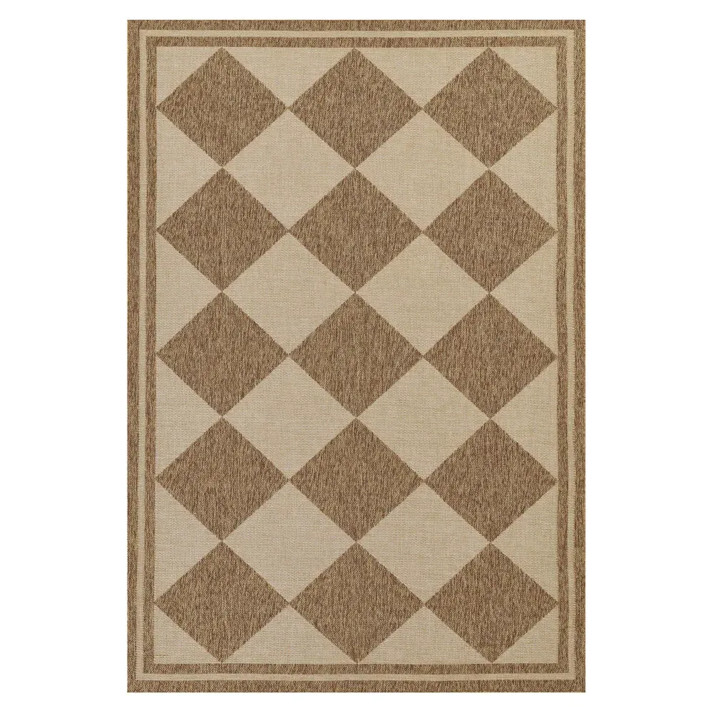 Nyla Diamond Patterned Indoor Outdoor Rug - Natural, Polypropylene