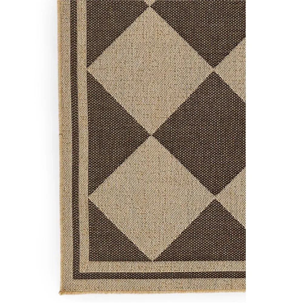 Nyla Diamond Patterned Runner Rug - Black, Polypropylene