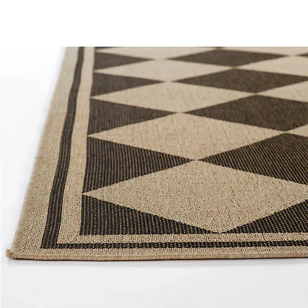 Nyla Diamond Patterned Runner Rug - Black, Polypropylene