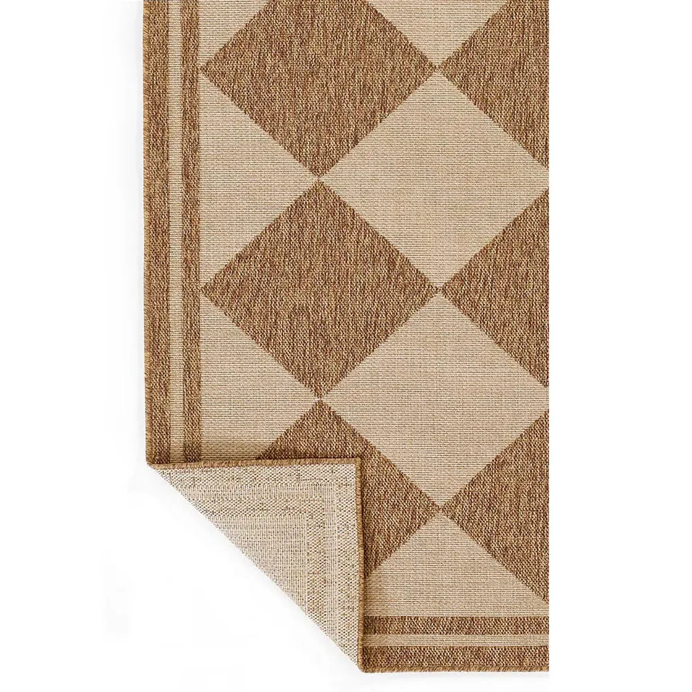 Nyla Diamond Patterned Runner Rug - Natural